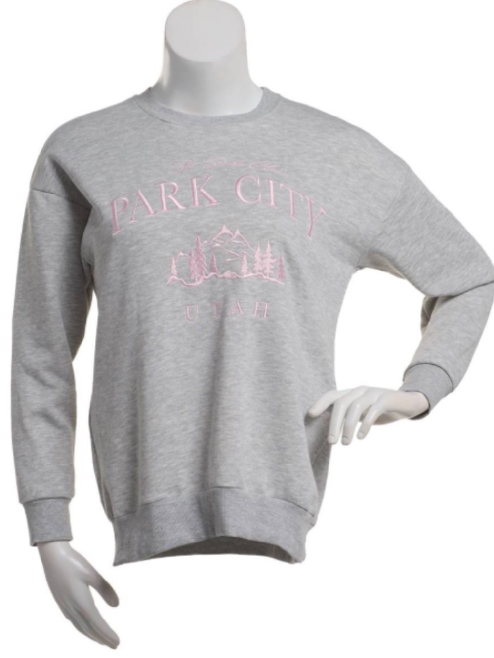 Self Esteem Juniors' Graphic Fleece Crewneck Sweatshirt - Heather Grey SIZE XS